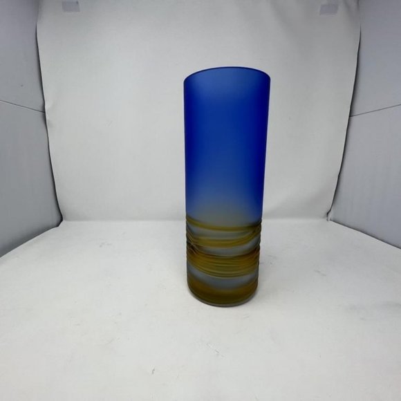 Arte Murano Accents Arte Murano Blue And Yellow Glass Vase Poshmark